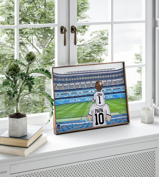 Real Madrid Football-Themed Father’s Day Gift – Custom Print for Stepdad, Dad or Grandad