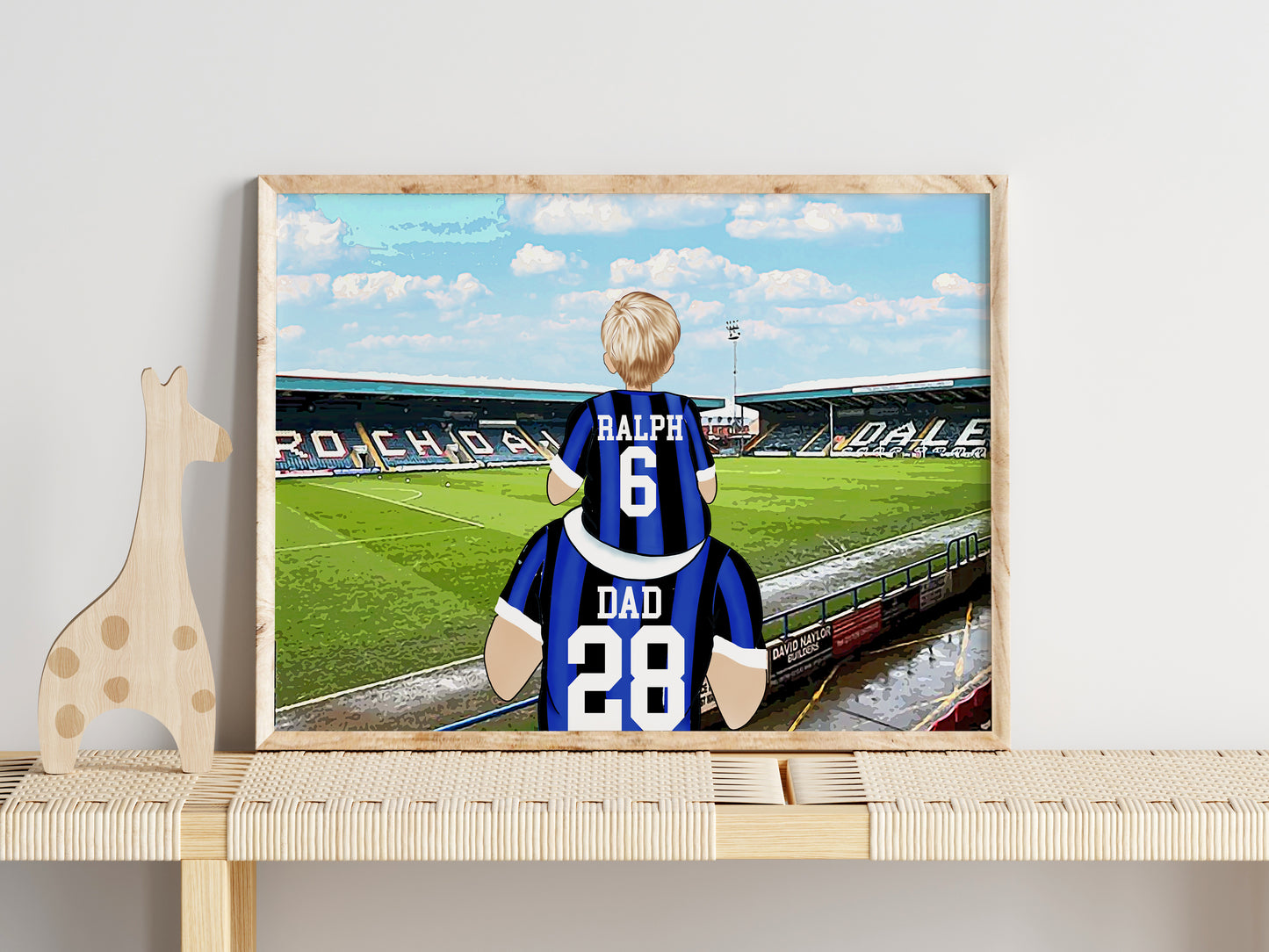 Rochdale Football-Themed Father’s Day Gift – Custom Print for Stepdad, Dad or Grandad