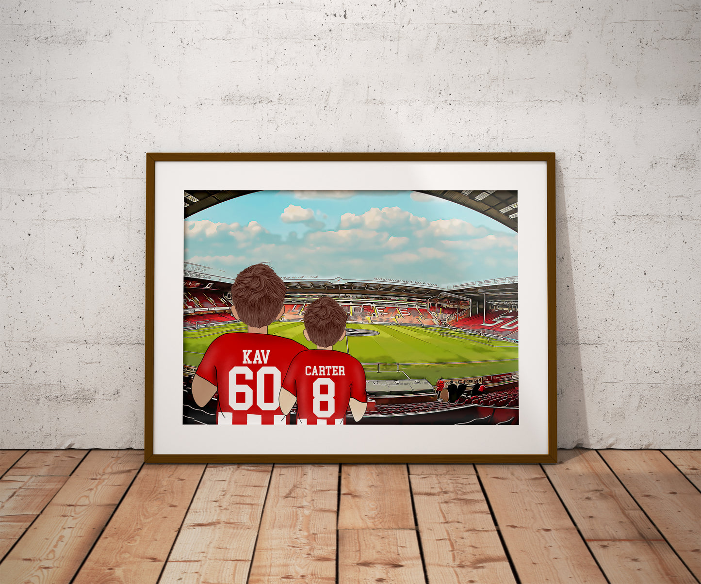 Sheffield United Football Family Print for Dads – Personalised Stadium Print for Birthday or Father’s Day