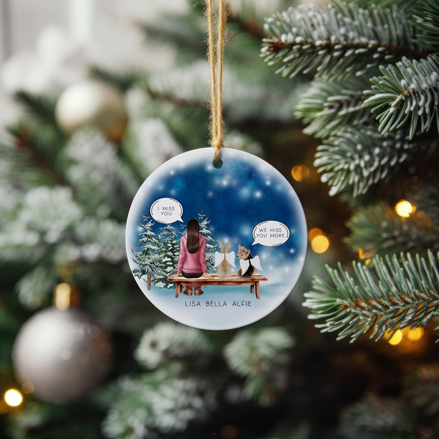 Custom Pet Loss Memorial Christmas Bauble, I Still Talk About You Pet Loss Bauble