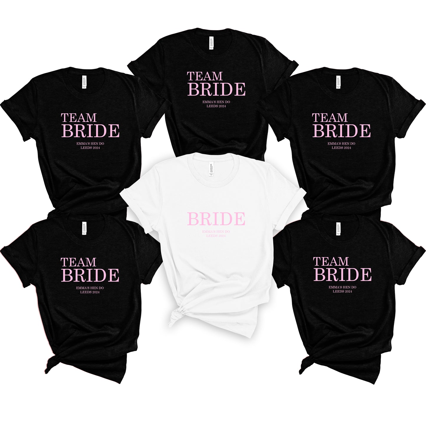 Classy Gold Personalised Team Bride T Shirts
