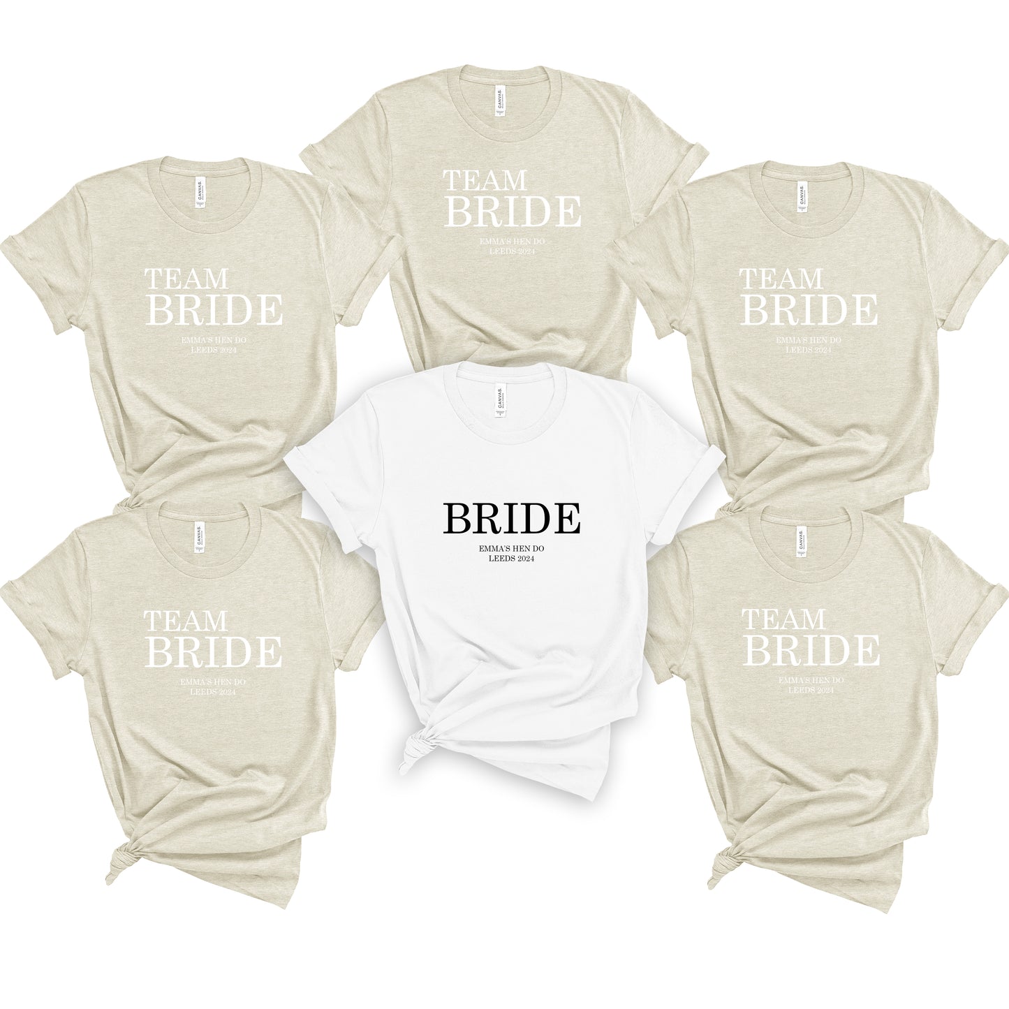 Classy Gold Personalised Team Bride T Shirts