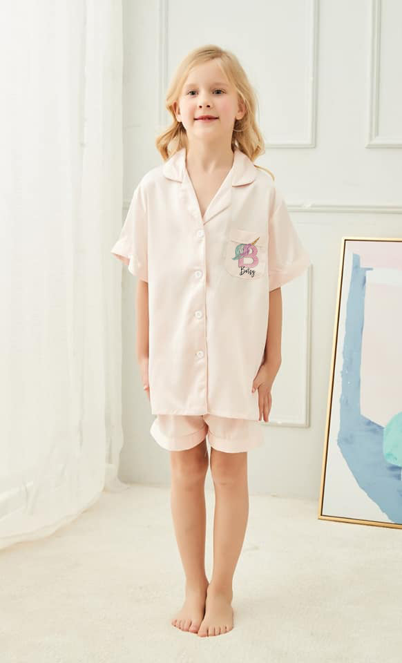 Luxury Personalised Girl Unicorn Birthday Sleepover Pyjamas (Kids)