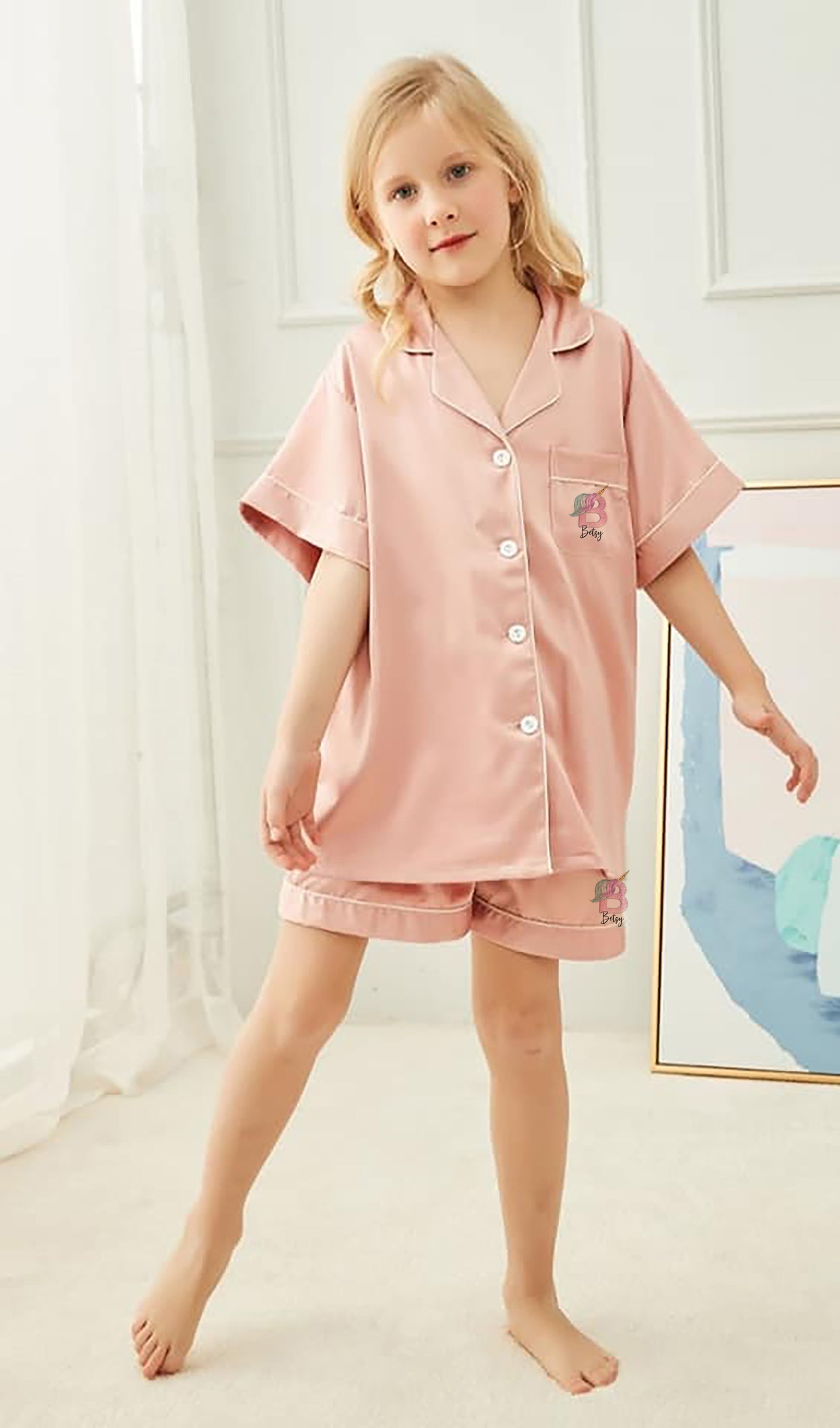 Luxury Personalised Girl Unicorn Birthday Sleepover Pyjamas (Kids)