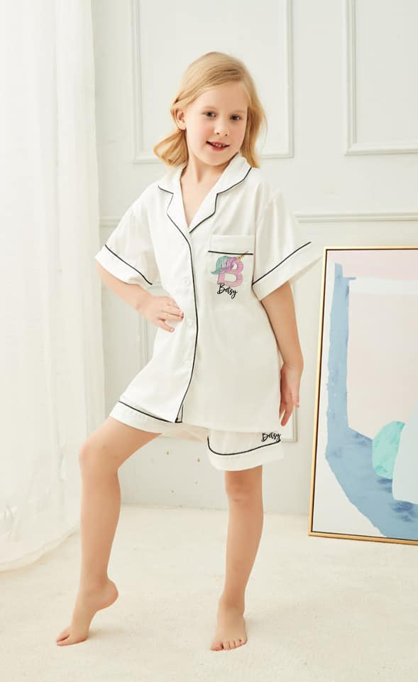 Luxury Personalised Girl Unicorn Birthday Sleepover Pyjamas (Kids)