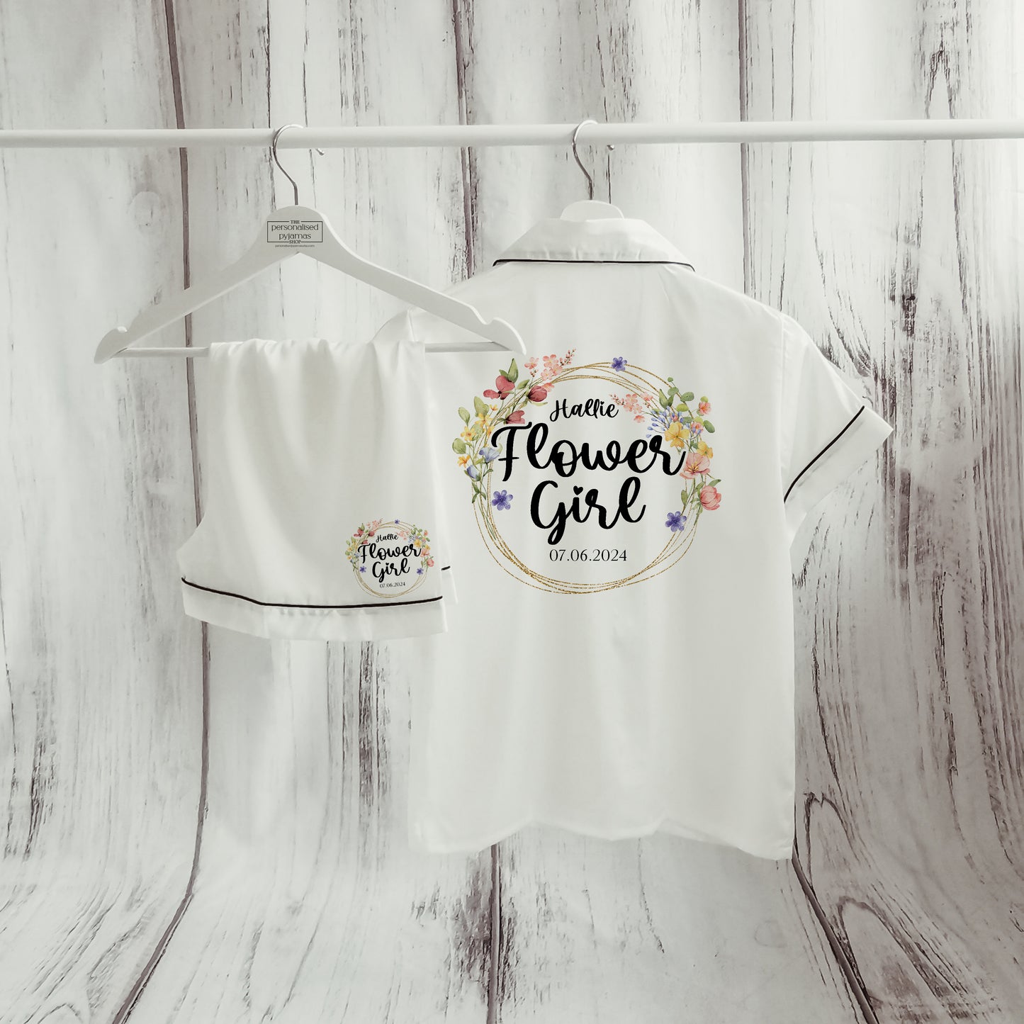 Sweet Personalised Flower Girl Pyjamas
