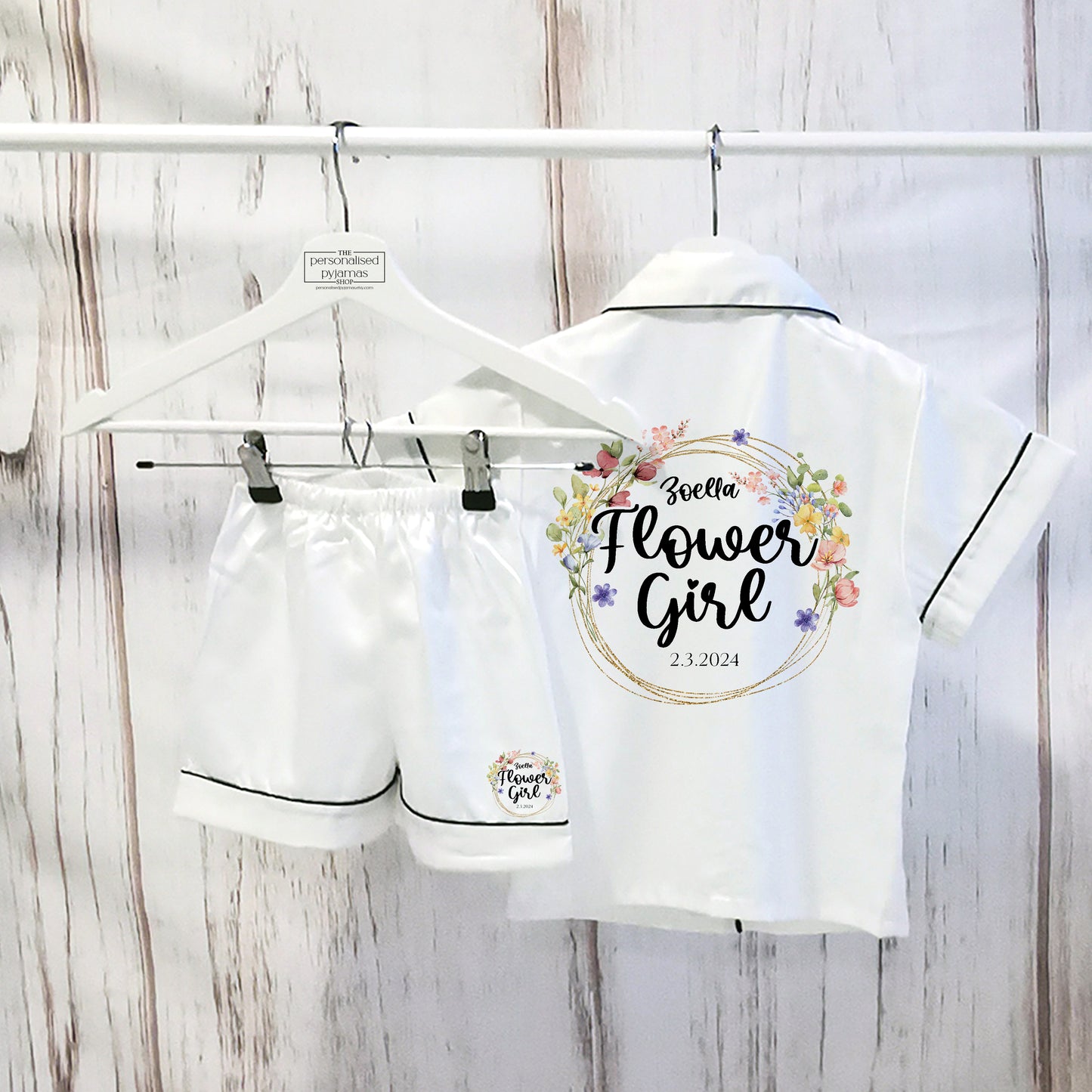 Sweet Personalised Flower Girl Pyjamas