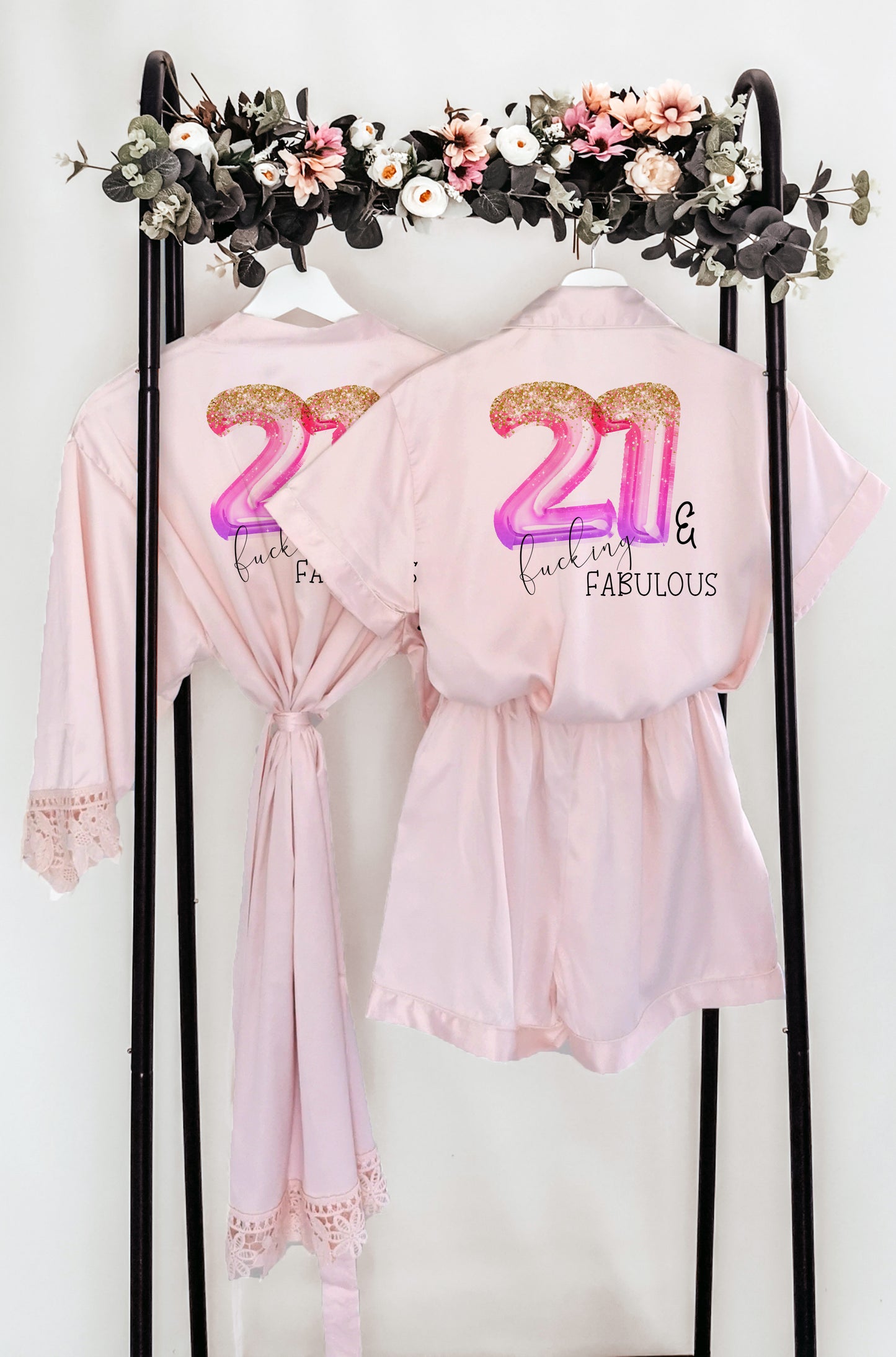 Personalised "F*cking Fabulous" Birthday Pyjamas β Custom Satin Sleepwear for All Ages