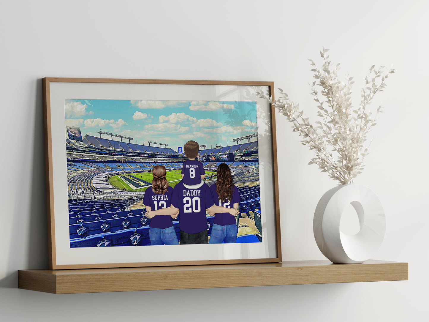 Custom Ravens American Football Stadium Portrait – Perfect Gift for Sports Fan Dads