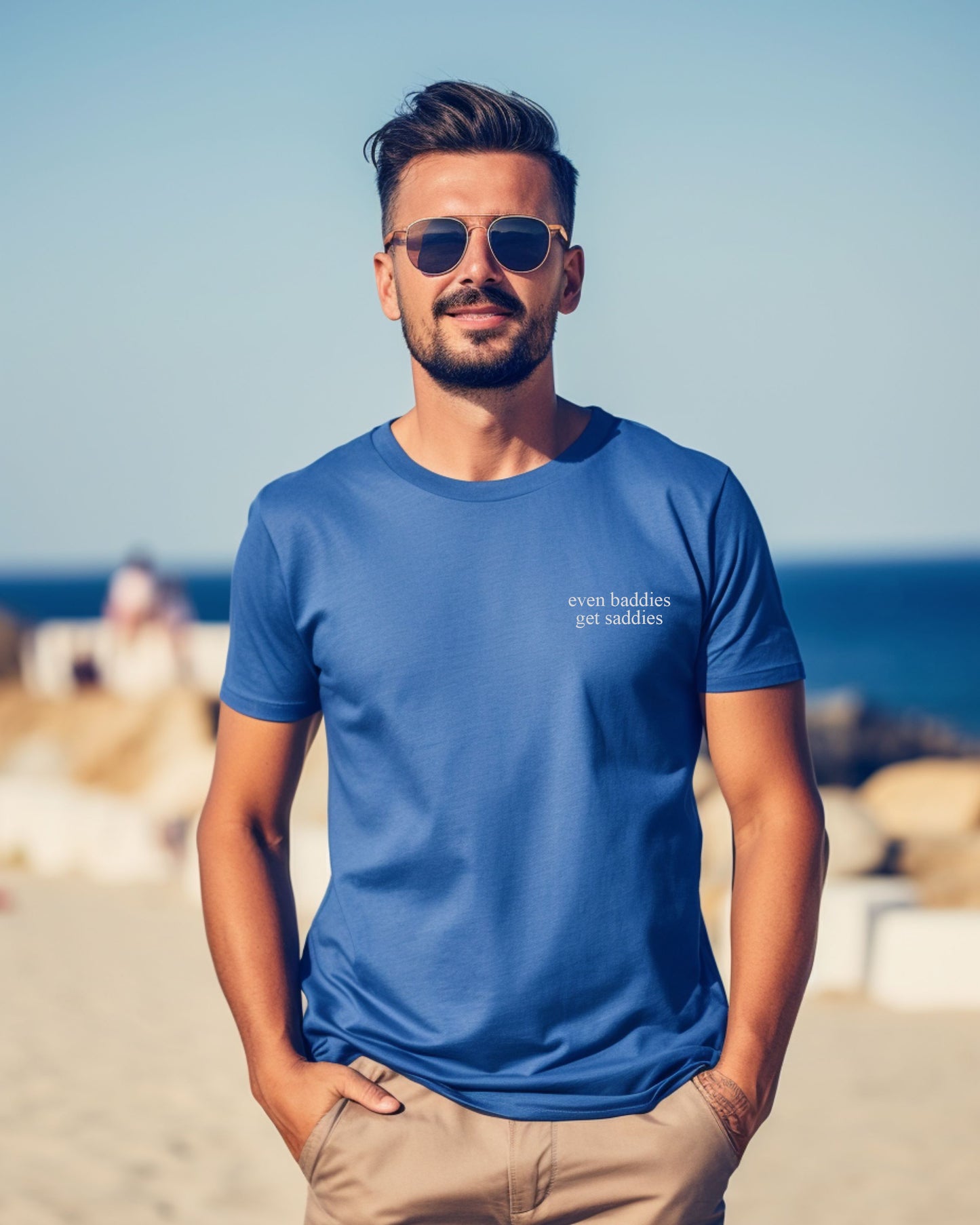 even baddies get saddies Embroidered TShirt