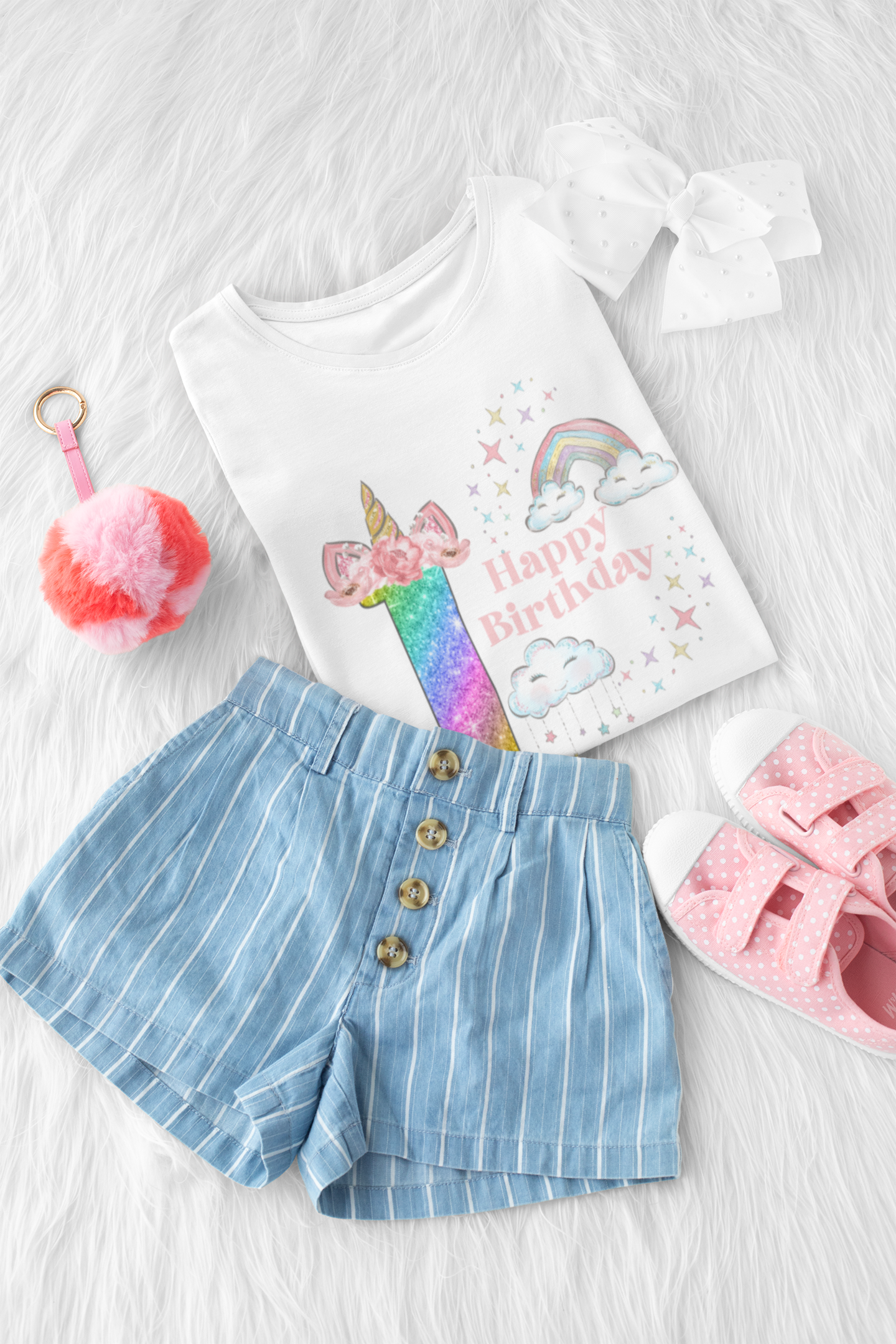 Personalised Glitter Unicorn Birthday TShirt