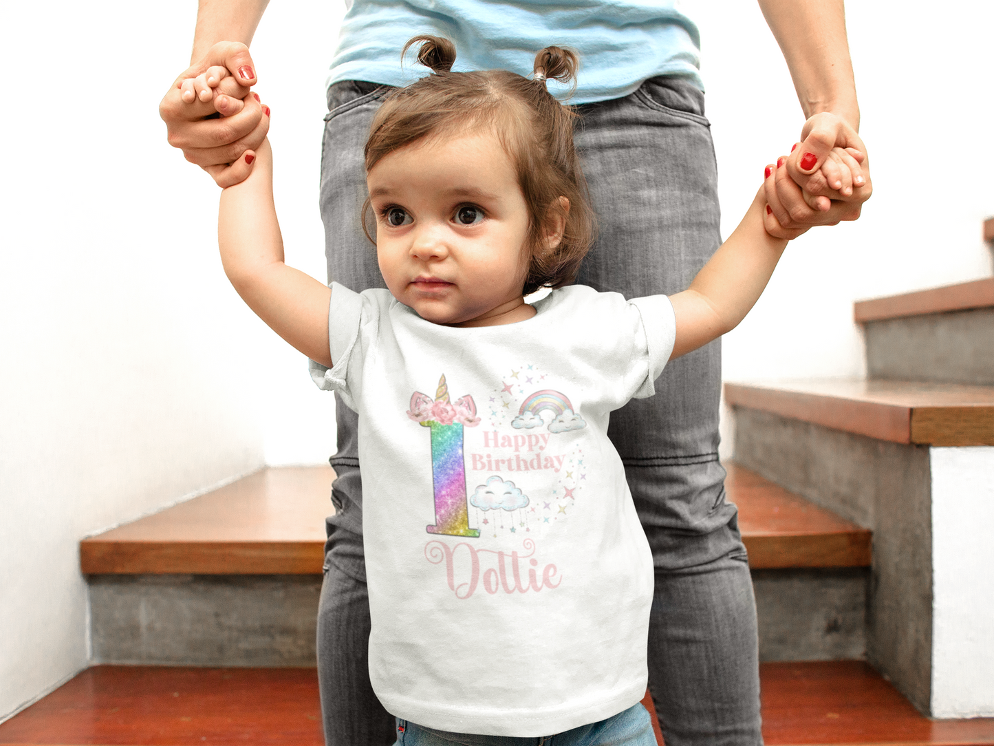 Personalised Glitter Unicorn Birthday TShirt