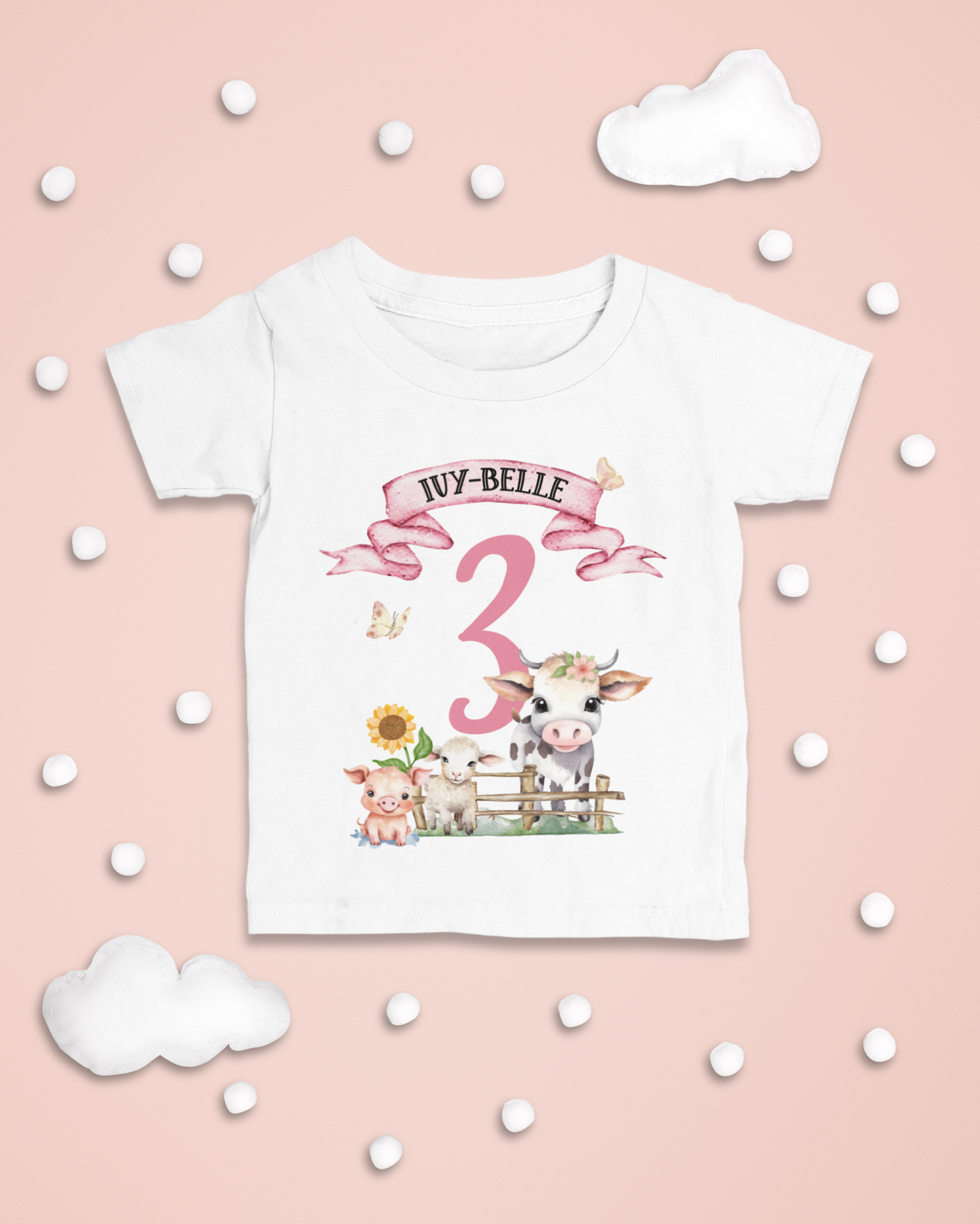 Personalised 1st Birthday Farm Themed TShirt