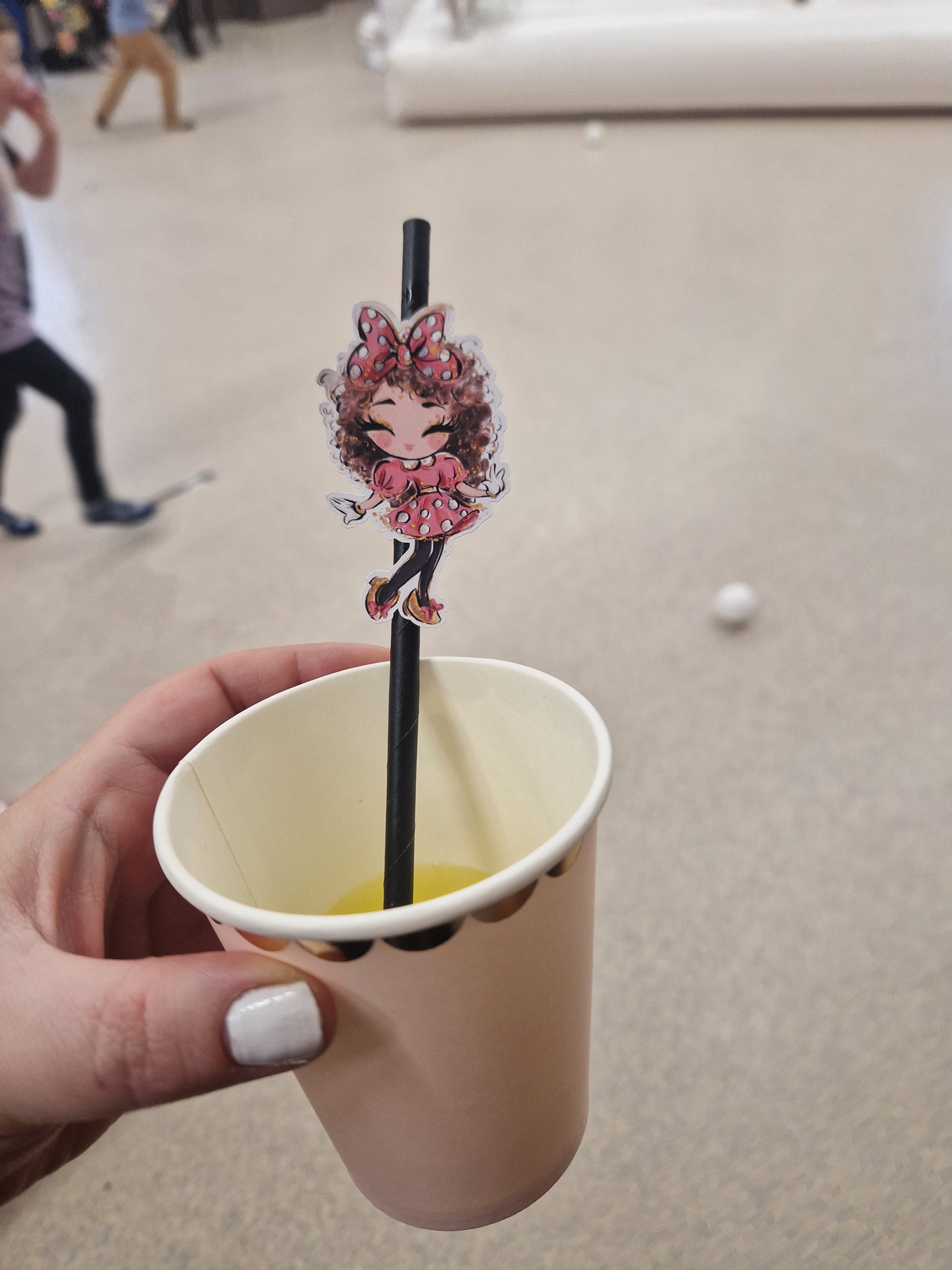 Personalised Minnie Party Straw Toppers