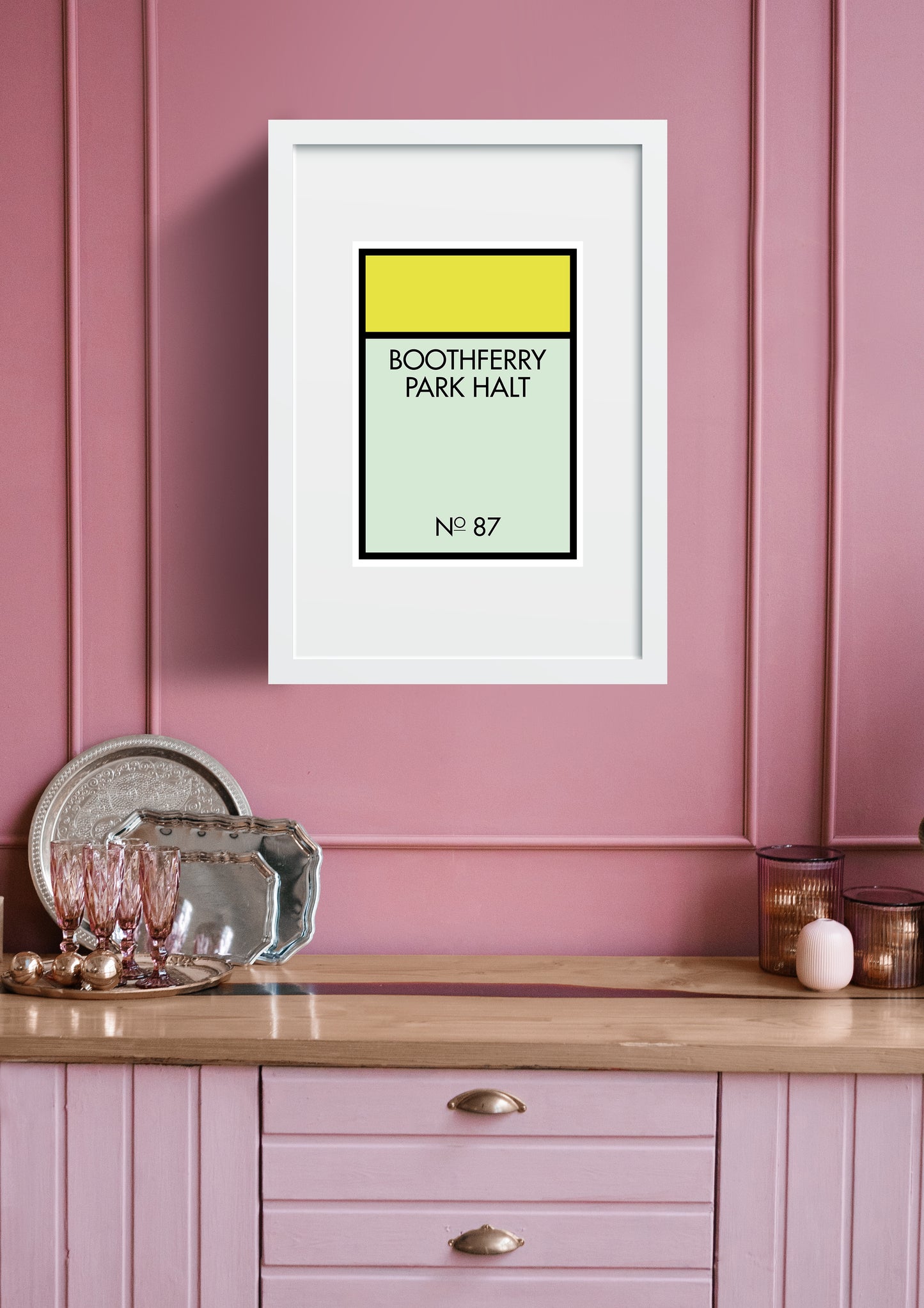 Retro Monopoly Street Name and Number Property Space Print, Vintage Board Game Poster, Personalised New Home Print, Newly Weds Present