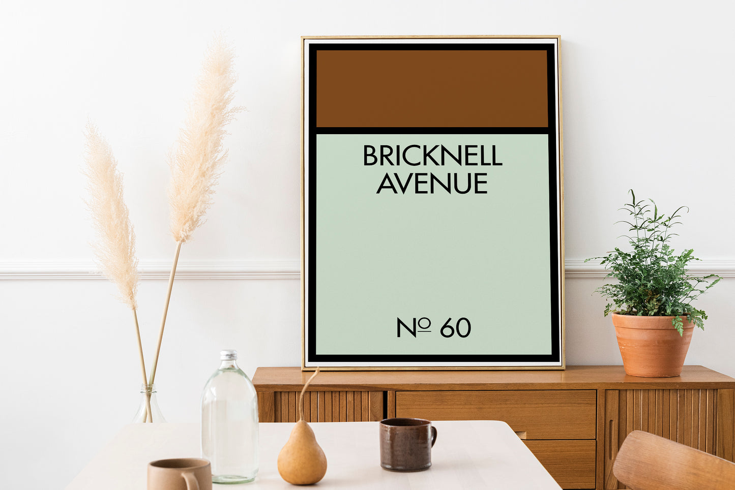 Retro Monopoly Street Name and Number Property Space Print, Vintage Board Game Poster, Personalised New Home Print, Newly Weds Present
