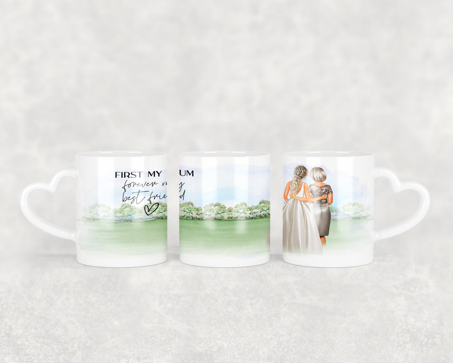 Personalised Heart Handle Mothers Day Mug