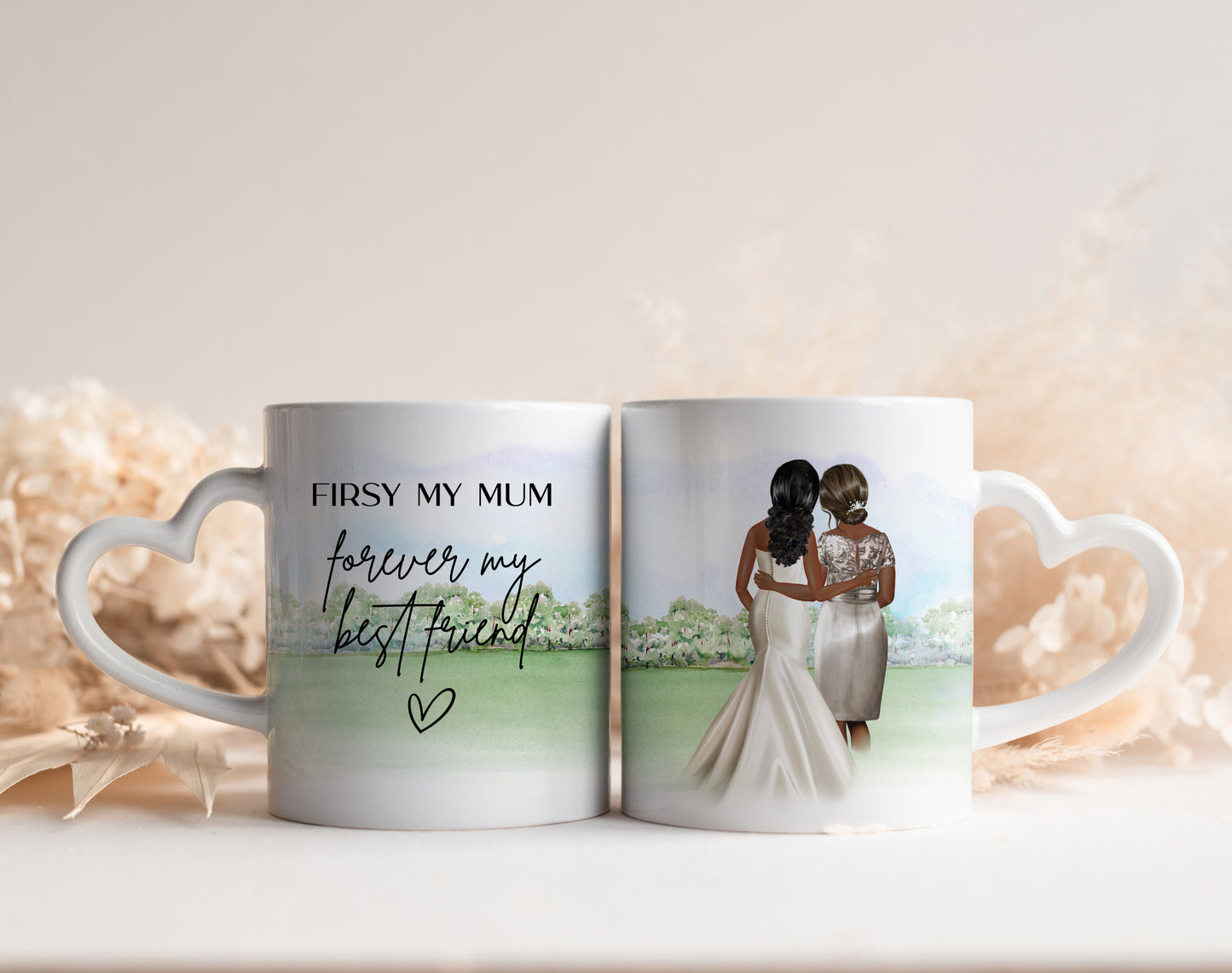 Personalised Heart Handle Mothers Day Mug