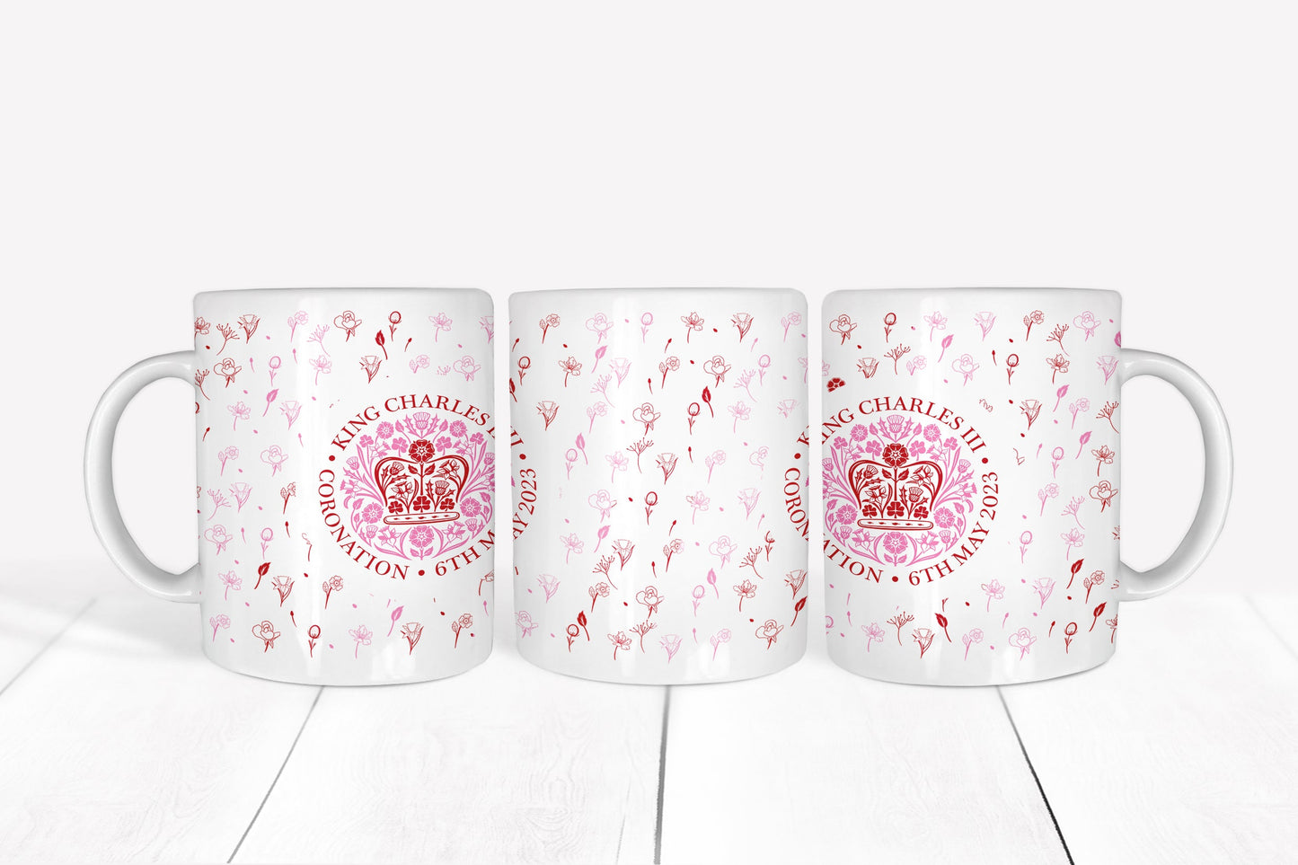 Pink Royal Coronation Memorabilia Mug (official emblem)