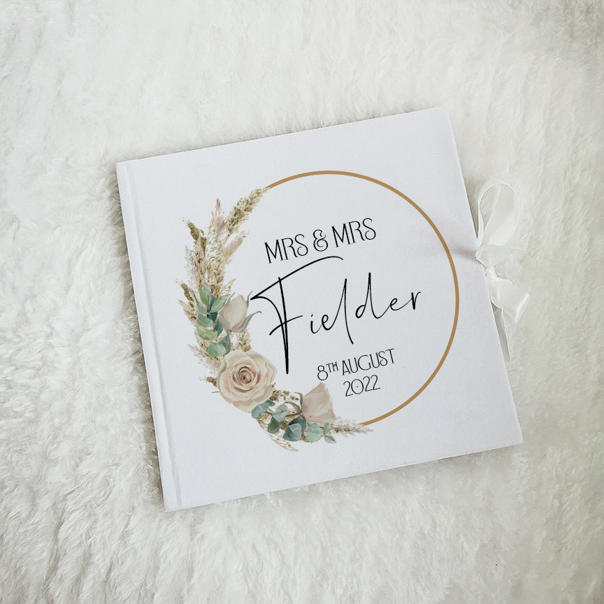 Personalised Vintage Roses Wedding Guest Book