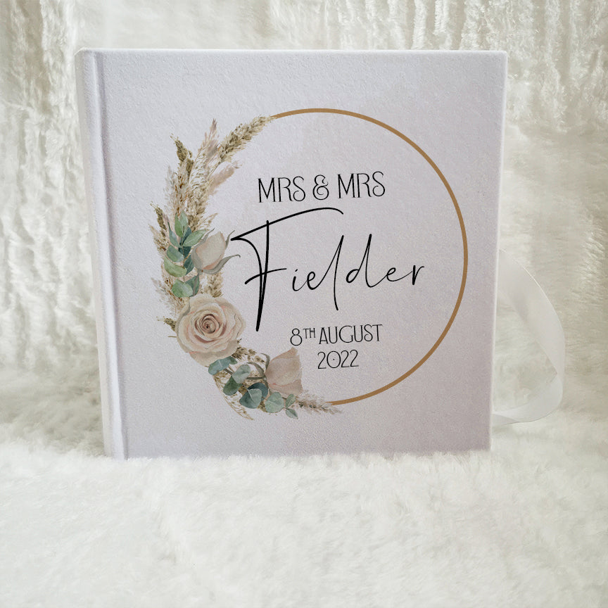 Personalised Vintage Roses Wedding Guest Book
