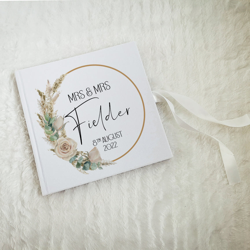 Personalised Vintage Roses Wedding Guest Book