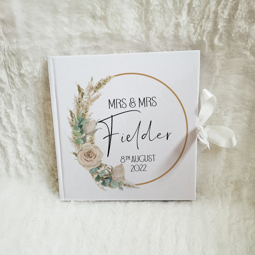 Personalised Vintage Roses Wedding Guest Book