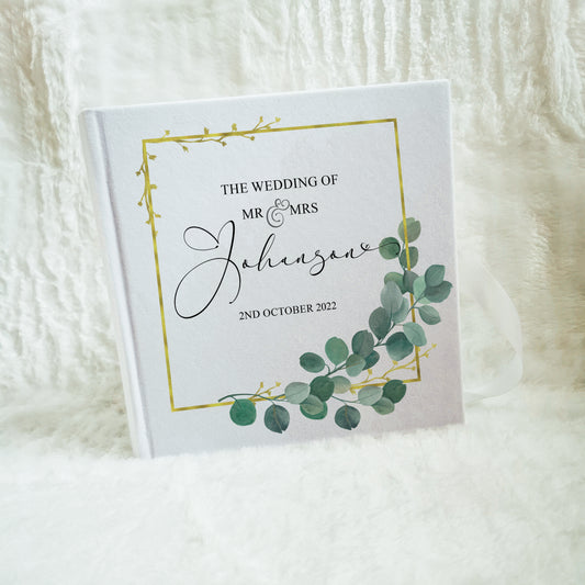 Personalised Eucalyptus Wedding Guest Book
