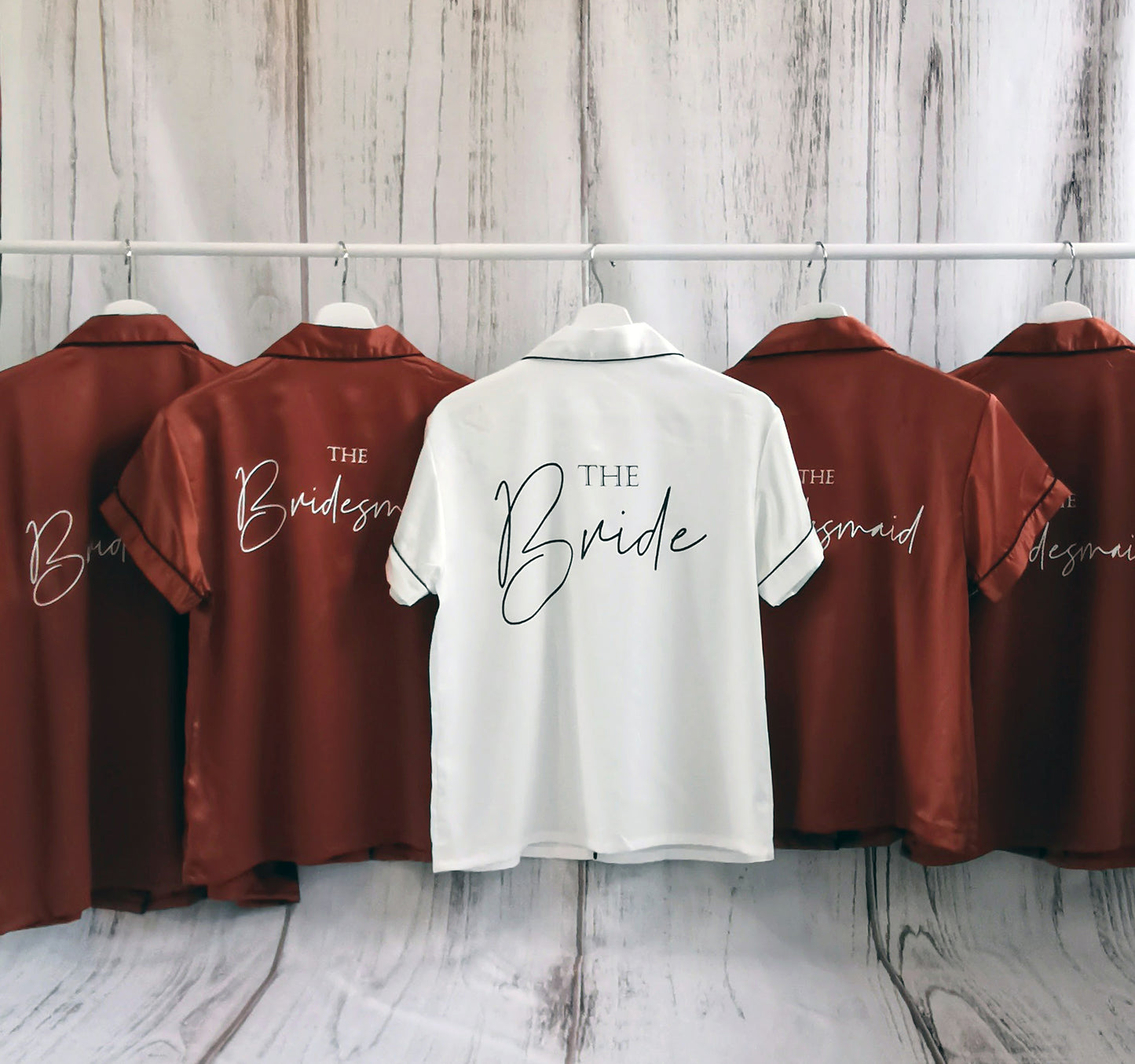 Personalised Burnt Orange Bridal Party Pyjamas, Copper Bridesmaid PJs