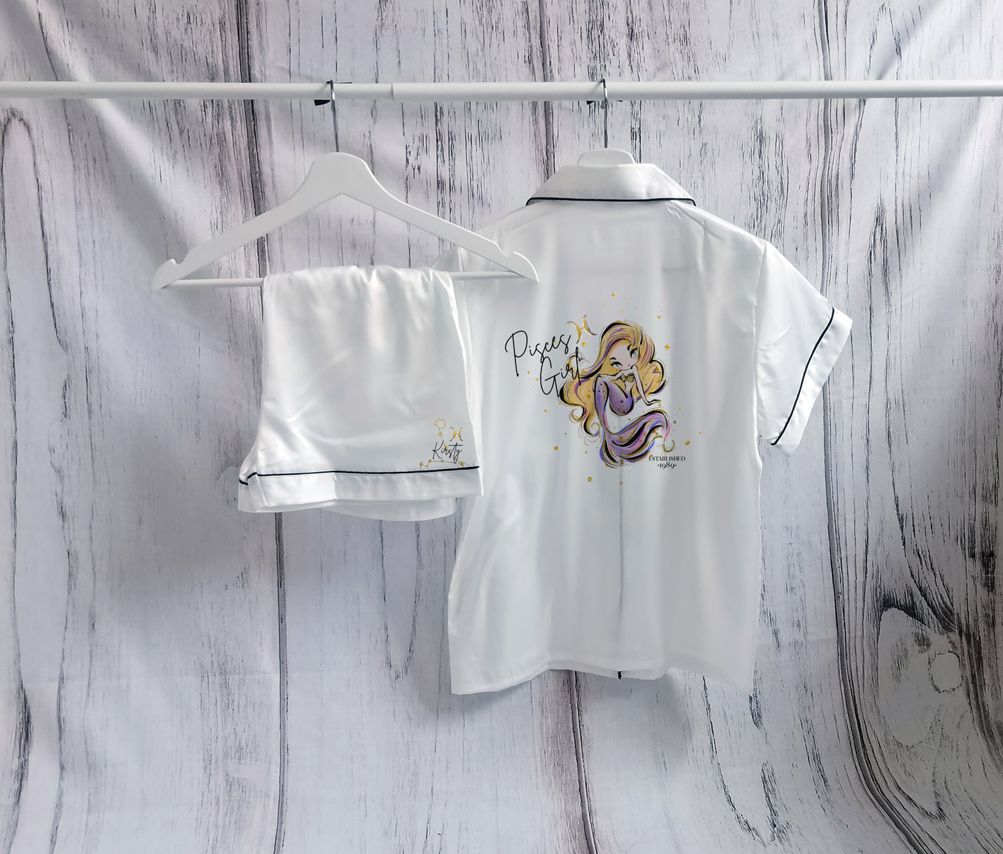 Personalised Pisces Birthday Girl Pyjamas