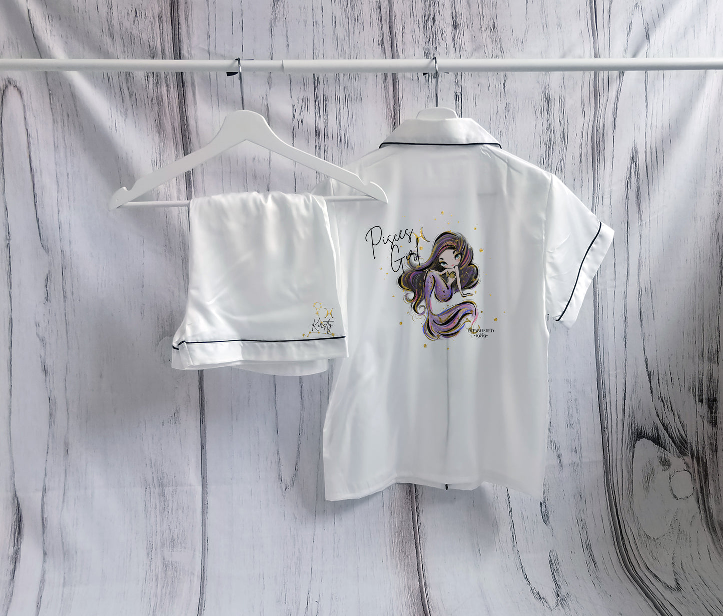 Personalised Pisces Birthday Girl Pyjamas