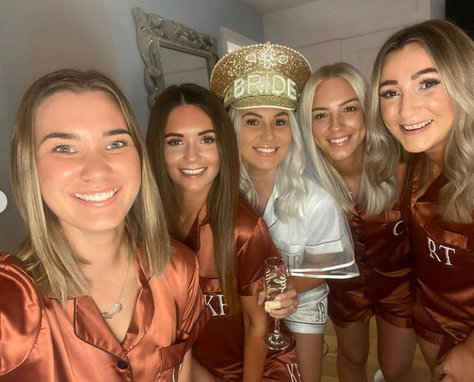Personalised Burnt Orange Bridal Party Pyjamas, Copper Bridesmaid PJs