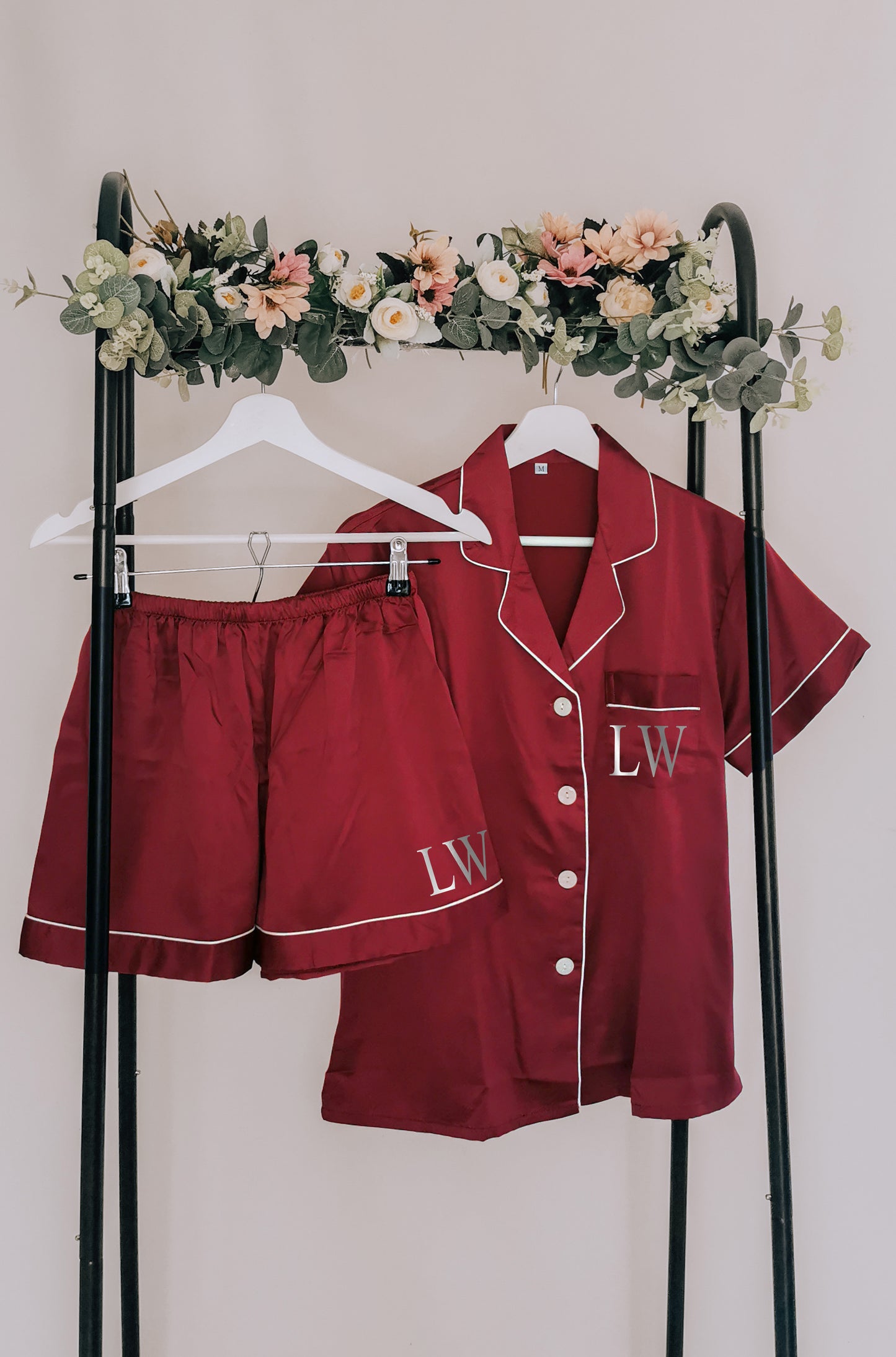 Personalised Burnt Orange Bridal Party Pyjamas, Copper Bridesmaid PJs