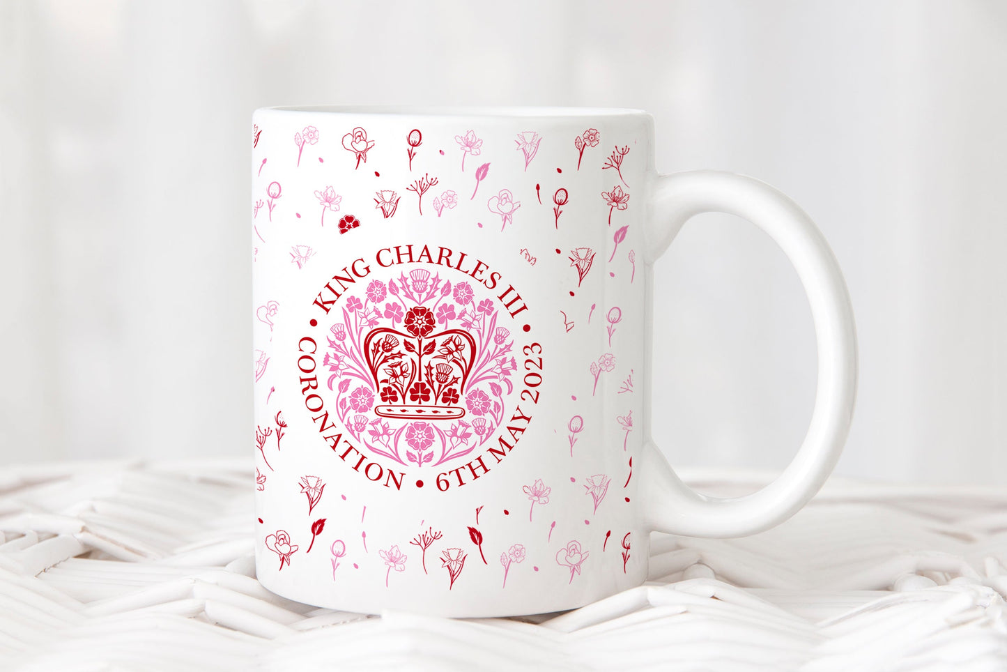 Pink Royal Coronation Memorabilia Mug (official emblem)