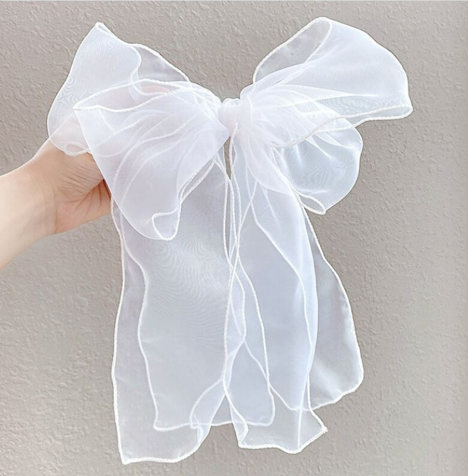 Tulle Pearl Bride Hair Bow, Veil Alternative, Wedding Bow, Pearl Veil, Bride Veil Bow, Bridal Hair Bow, Wedding Accessories Bride