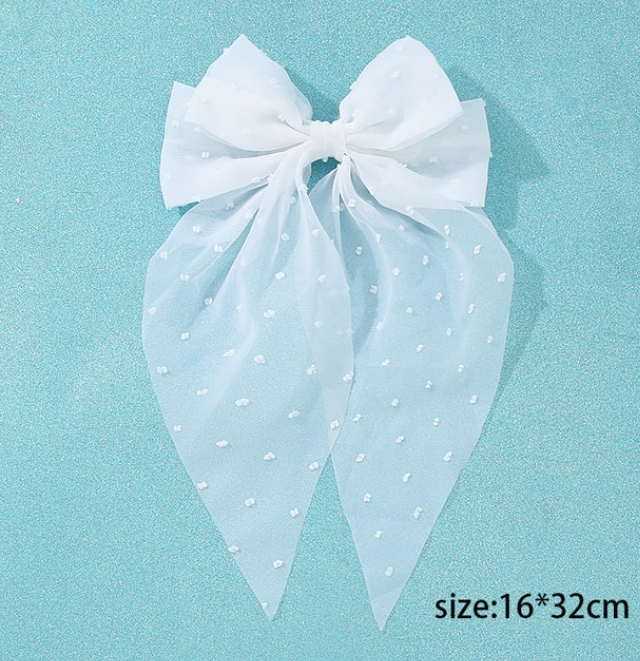Tulle Pearl Bride Hair Bow, Veil Alternative, Wedding Bow, Pearl Veil, Bride Veil Bow, Bridal Hair Bow, Wedding Accessories Bride
