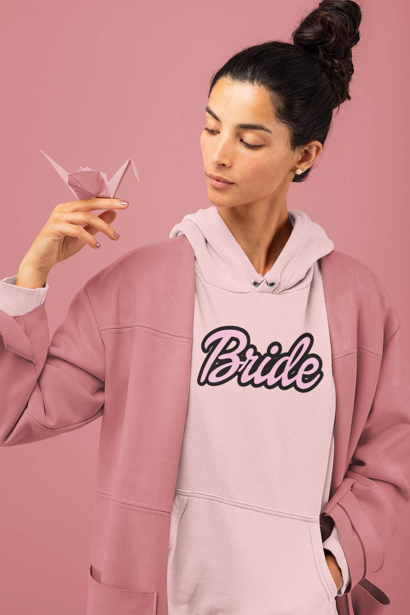 Nostalgic 90's Bride Oversized Hoodie β Retro Wedding Apparel