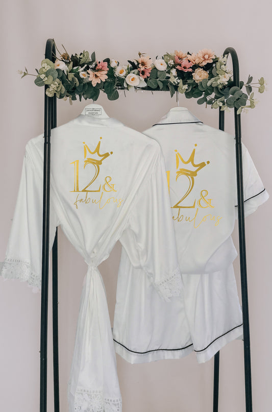 Personalised Age and Fabulous Birthday Pyjamas, Unique Girls Milestone Birthday Present (Kids Sizes)