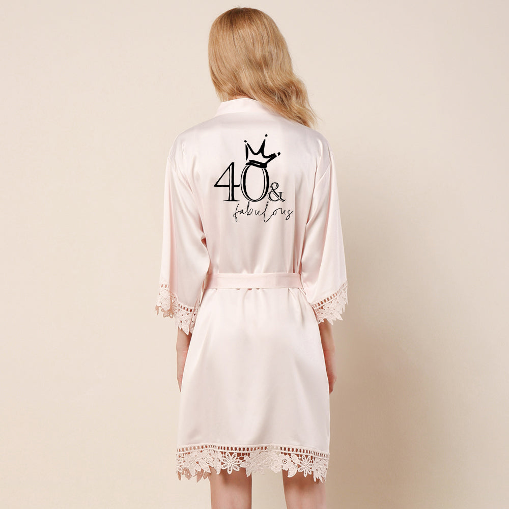 Personalised 50 and Fabulous Birthday Robe, Unique Ladies Milestone Birthday Present