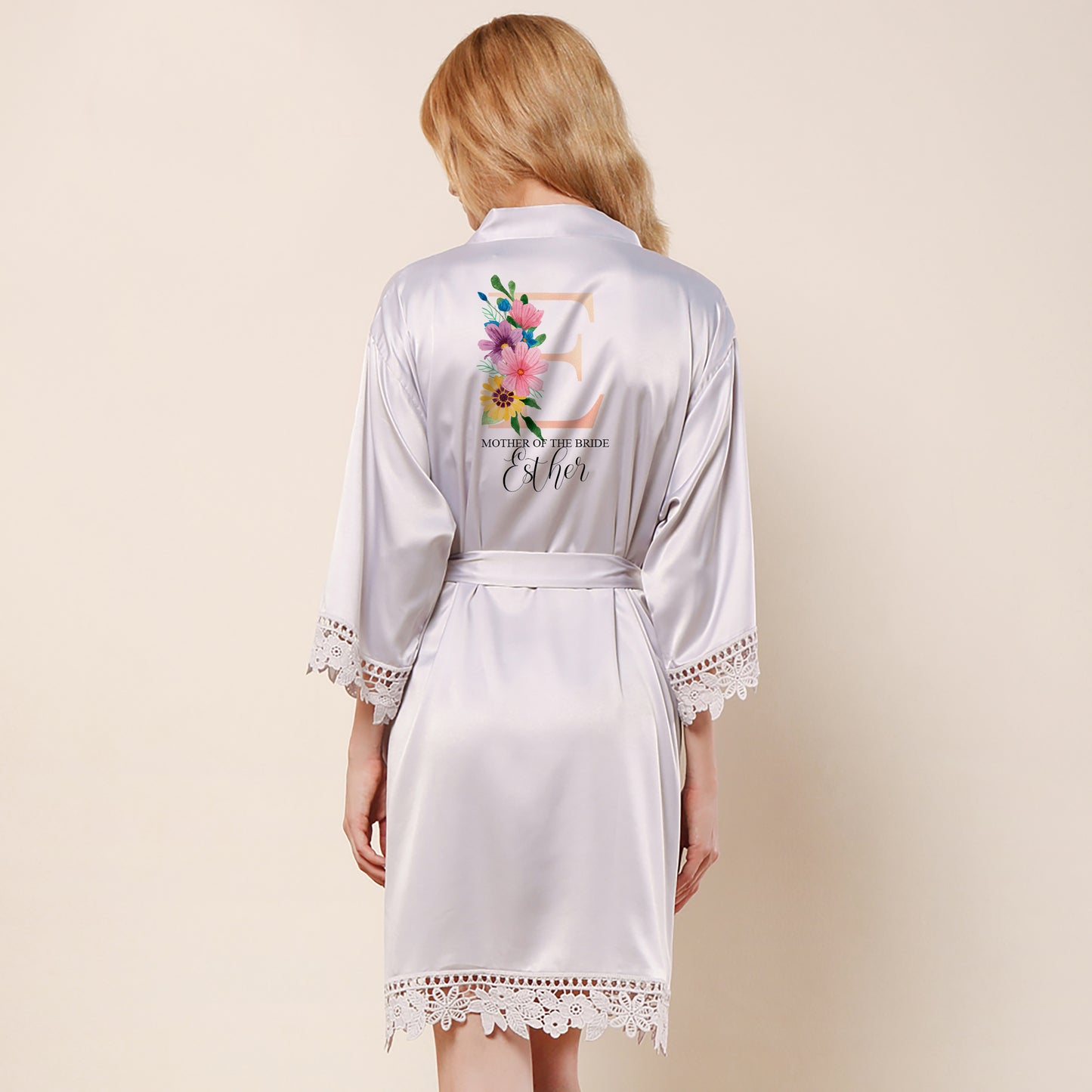 Personalised Floral Style Bridesmaid and Flowergirl Robes, Sunflower Wedding Dressing Gowns