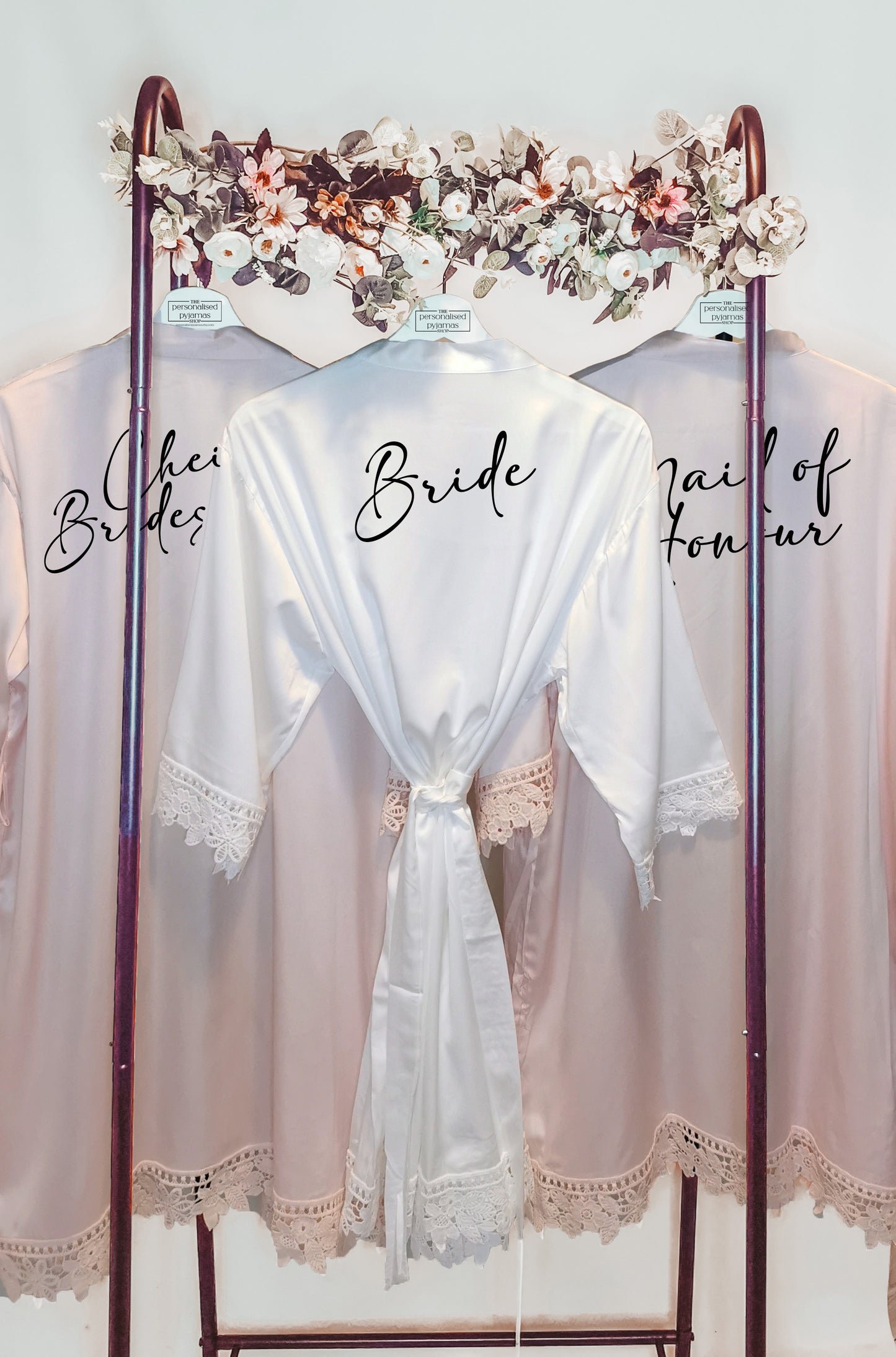 Personalised Matching Maid of Honour, Bridesmaid, Mother of the Bride and Groom Robes "Ada" (Adult Sizes)