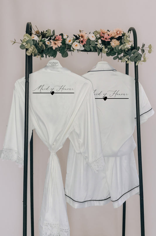 Personalised Matching Bride and Bridesmaid Pyjamas, Mother of the Bride and Groom "Aestro"