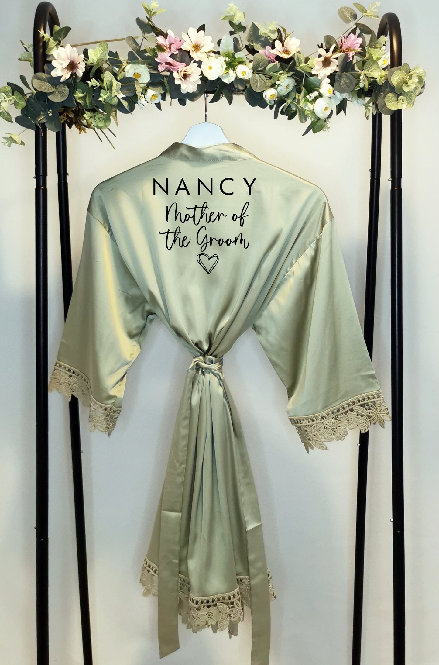 Personalised Matching Bridesmaid and Flower Girl Robes "Almond"