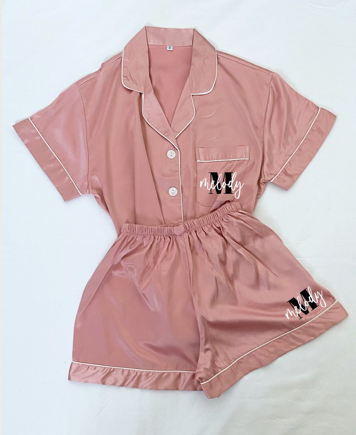 Luxury Personalised Monogram Silky Pyjamas (Adult Sizes)