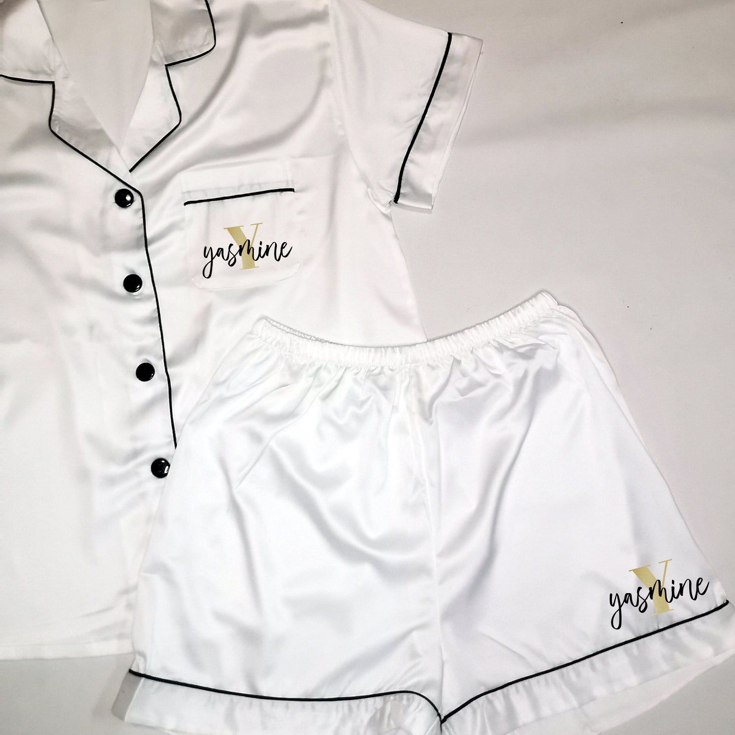 Luxury Personalised Monogram Silky Pyjamas