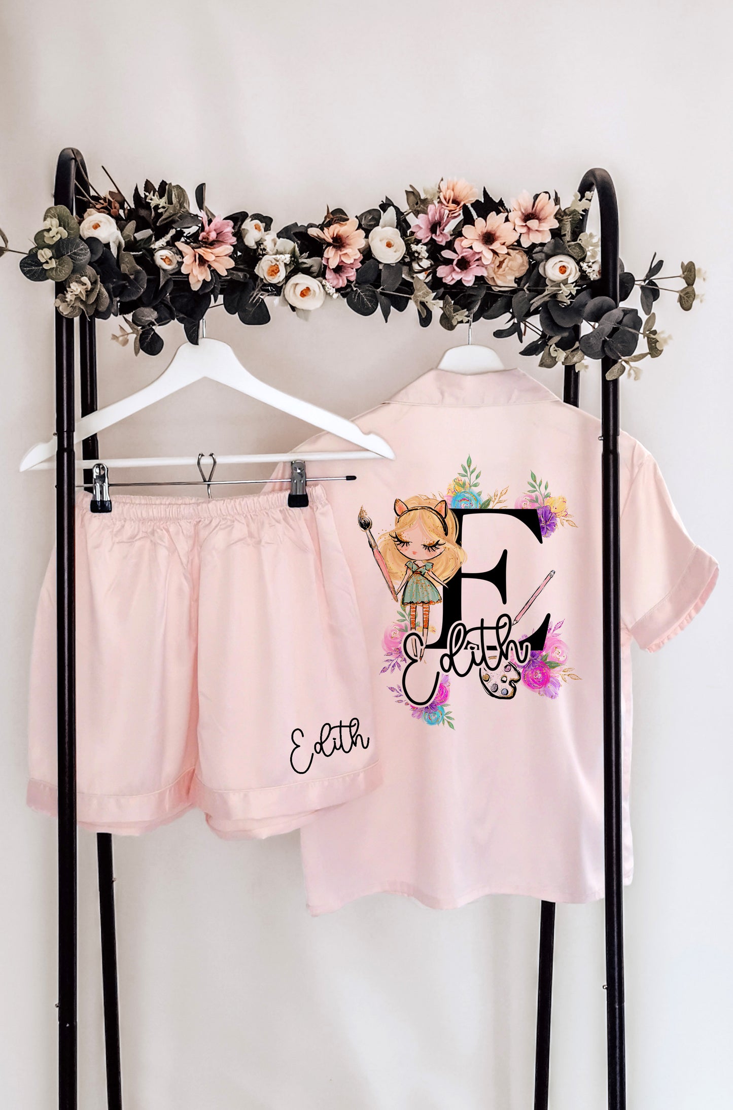 Luxury Personalised Arty Girl Birthday Sleepover Pyjamas (Kids)