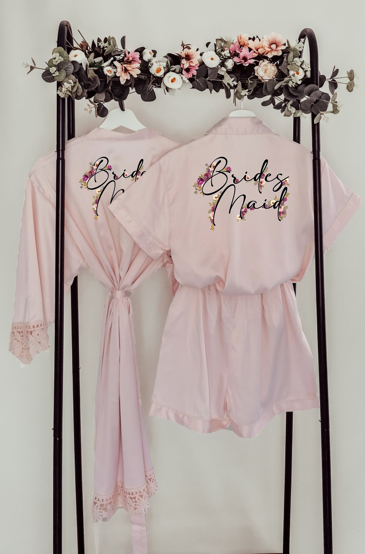 Personalised Floral Bridesmaid and Maid of Honour Pyjamas