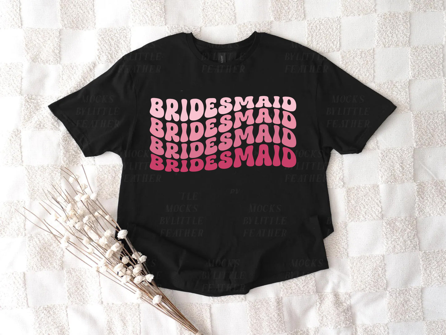 Retro Style Pink Team Bride Shirts