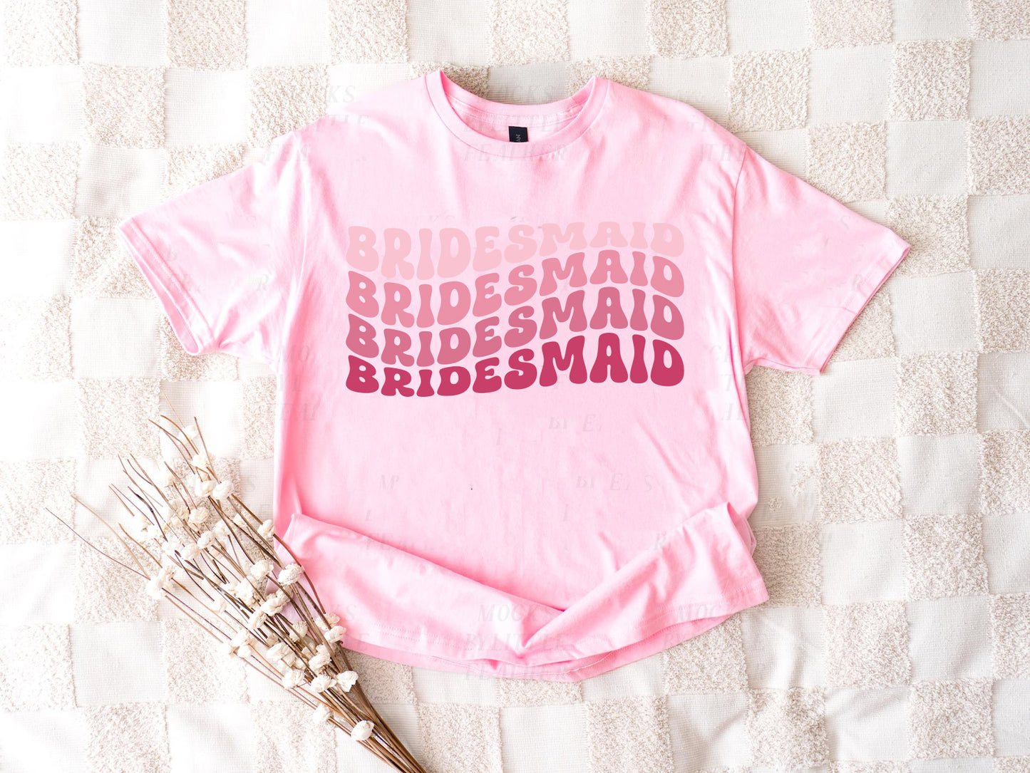 Retro Style Pink Team Bride Shirts