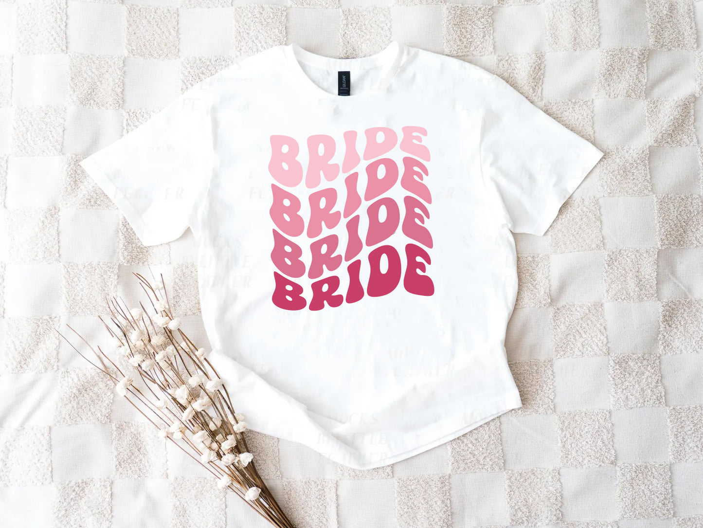 Retro Style Pink Team Bride Shirts